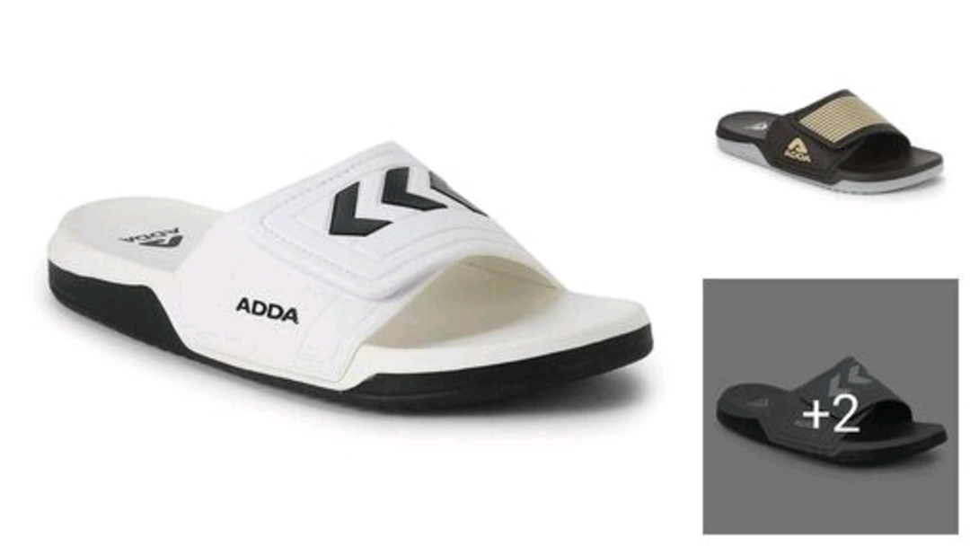 Post image Checkout this latest SlidersProduct Name: *ADDA TM-AMOUR-1 Men White Self Design Sliders*Material: EVASole Material: EVAFastening &amp; Back Detail: Slip-OnPattern: StripedNet Quantity (N): 1ADDA from Thailand is one of the most sought after footwear brands in India. They are pioneers in latest footwear technology in all of South-East Asia. ADDA produces some of most fashionable footwear designs in home wear / casual wear category, comparative to world class brands. Let’s Walk Together...Sizes: IND-6 (Foot Length Size: 25.7 cm) IND-7 (Foot Length Size: 26.5 cm) IND-8 (Foot Length Size: 27.3 cm) IND-9 (Foot Length Size: 28.2 cm) IND-10 (Foot Length Size: 29 cm) 
Price - 850