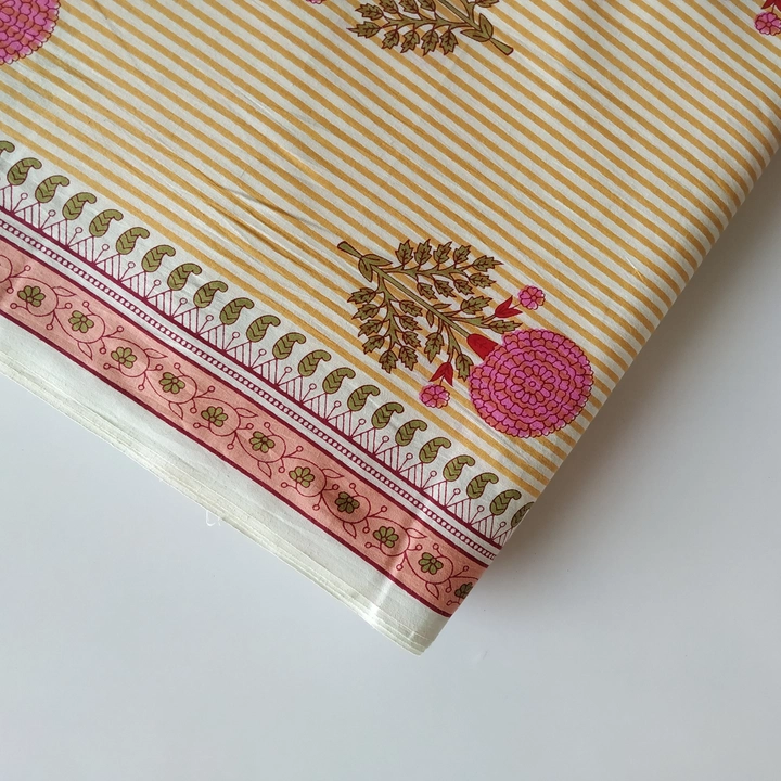 Traditional Mustard Line Buta Hand Printed Cotton Fabric uploaded by business on 8/4/2022
