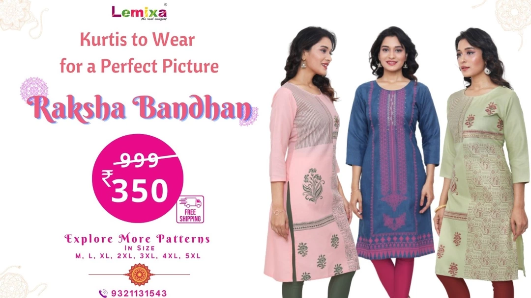 Rakshabandhan Kurti's Offers with Shipping Free uploaded by business on 8/4/2022