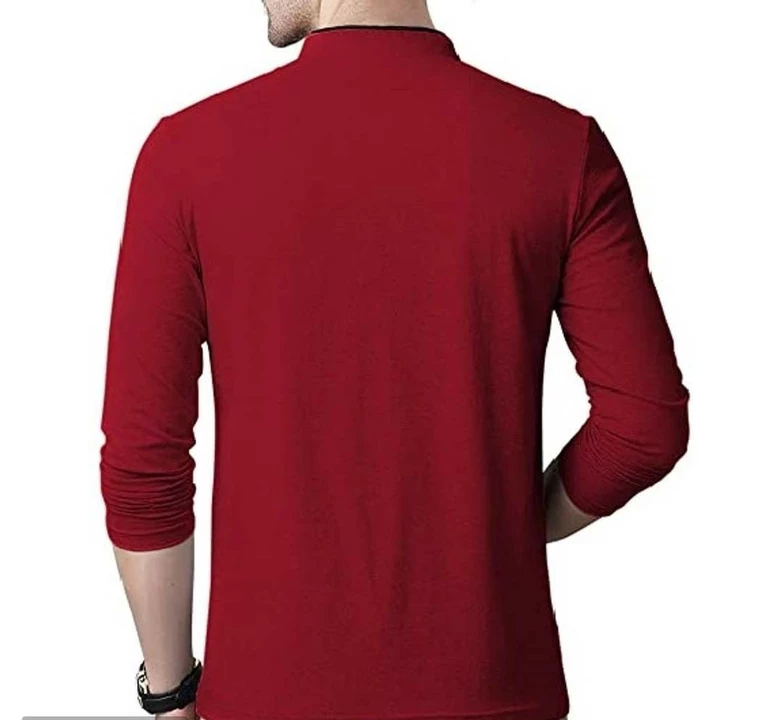 Mandarin Cotton Red Full Sleeves T-shirt For Men uploaded by APARNA E RETAIL on 8/4/2022