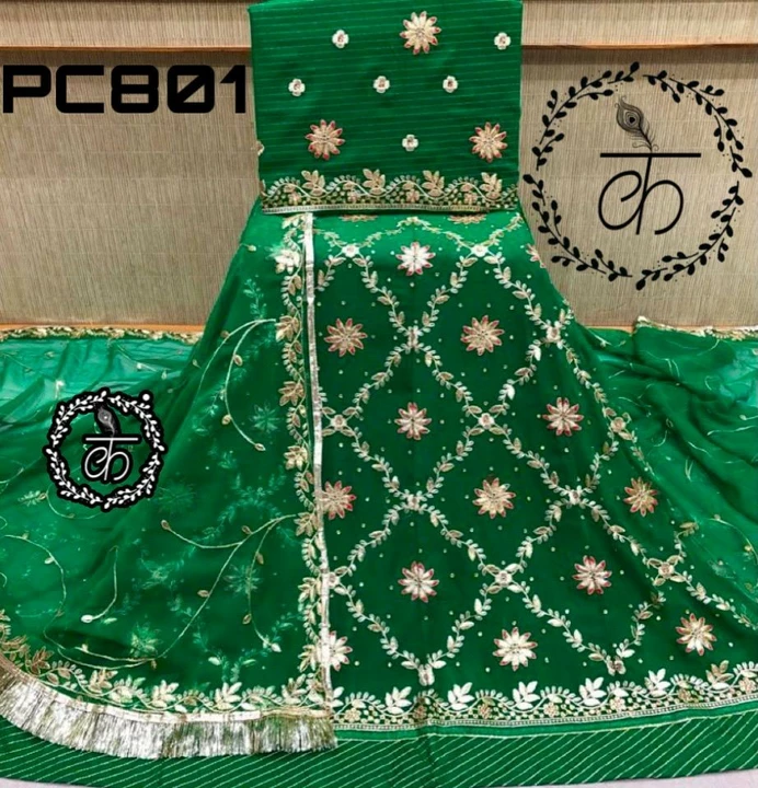 Post image *🌟HEAVY BOTIQUE RANGE POSHAK🌟*
*Premium Quality Half pure fabric with Bright colour*
*Hevy Barik Foiling zari work like Gotta patti work and stone work touch*
*Hevy Odhni fore side work with Hevy zaal work and gotta turri*
*Hevy Kurti work and Astin work*
*With Astar magji Complete Poshak*
*Exclusive Range Poshak*
*🌟2090+$ only🌟*