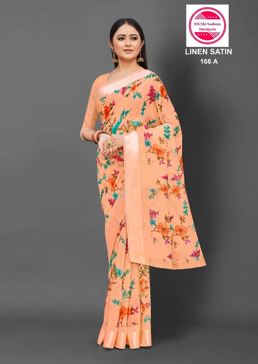 Satin linen sarees uploaded by AB Abi Fashions, Pattukottai  on 8/4/2022