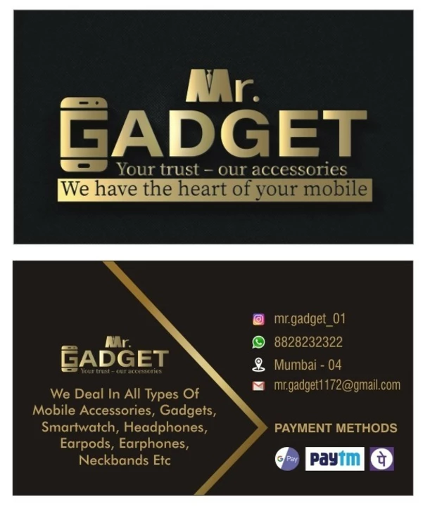 Visiting card store images of Mr.Gadget