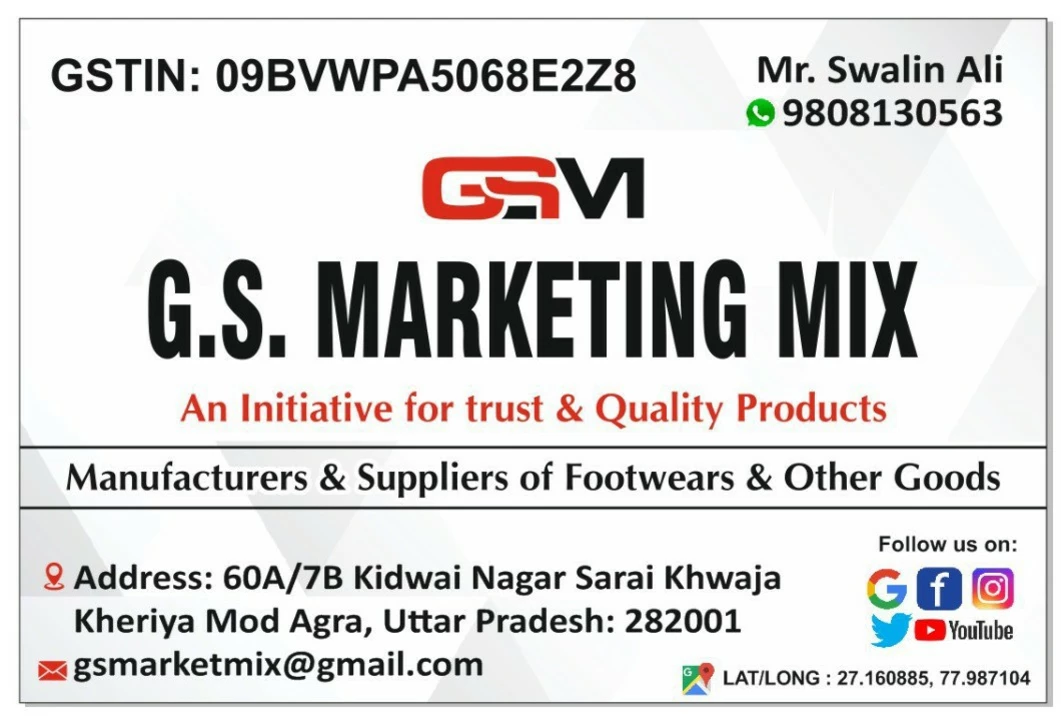 Visiting card store images of G.S Marketing Mix