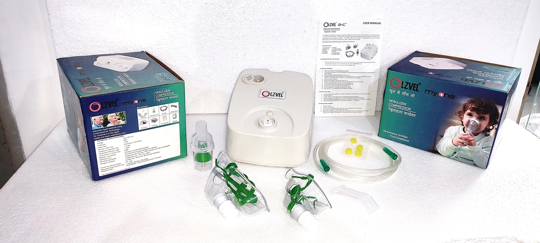 Post image OLZVEL Nebulizer compressor based. 100% Made in India, comes with 2 years replacement warranty. Suitable for all agesEasy to cleanSmall foot printHeavy duty PSI70W motorHeavy discount on bulk ordersEnquire now +91 7027077333