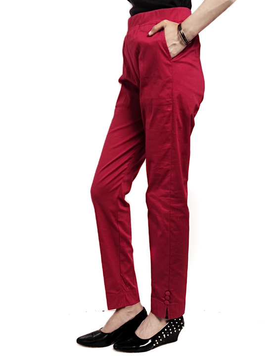 Waliya Trousers 100% cotton lycra colour Red uploaded by business on 8/5/2022