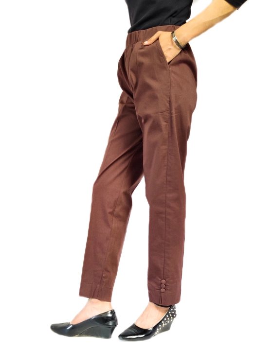 Waliya Trousers 100% Cotto Lycra colour brown uploaded by business on 8/5/2022