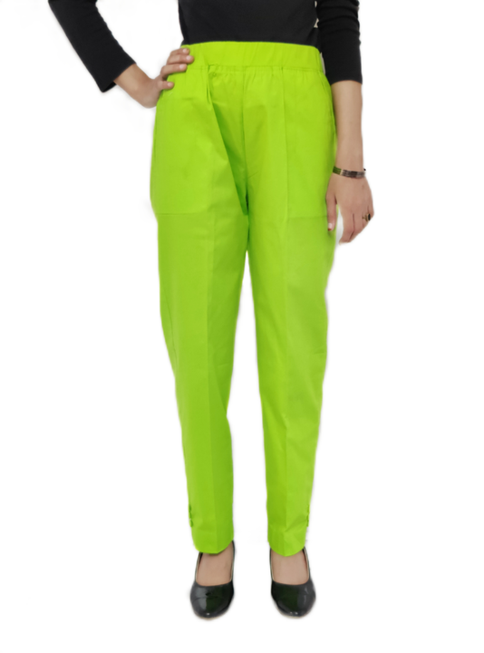 Waliya Trousers 100% Cotto Lycra colour parrot green uploaded by business on 8/5/2022