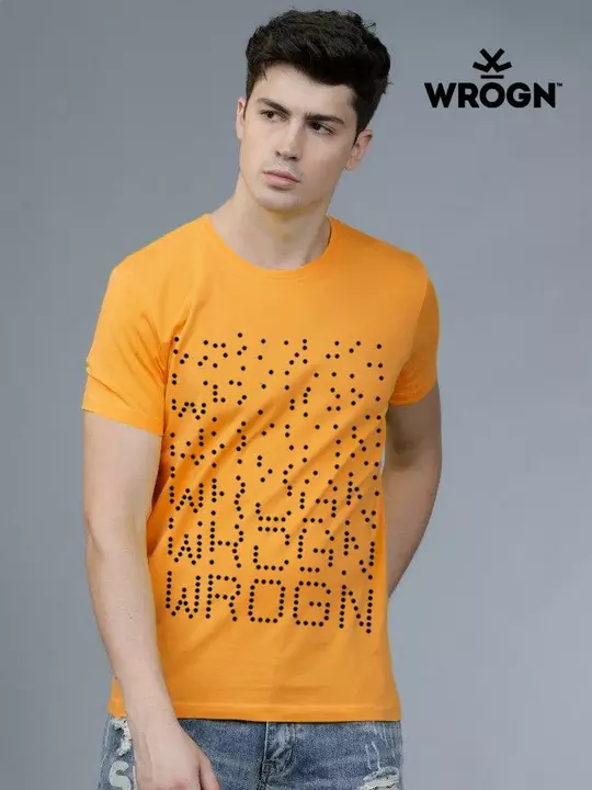 Post image BRAND- *WROGN*         
 Fabric* - COTTON COLLECTIONS INSINGLE JERSEY, BIO WASH COMBED FABRIC 
Style - CHEST PRINT 
Gsm: *180GSM* 
Style - MENS ROUND NECK HALF SLEEVE
Combo - 8 Colour         8 Pc Master Packing 
Size: - S M L XL (18,19,20,21)
*MASTER PACKING*
*MASTER PHOTO CARD*

*Price - 280