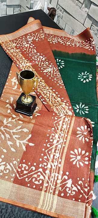 Aart Linen batik print sarees uploaded by business on 11/22/2020