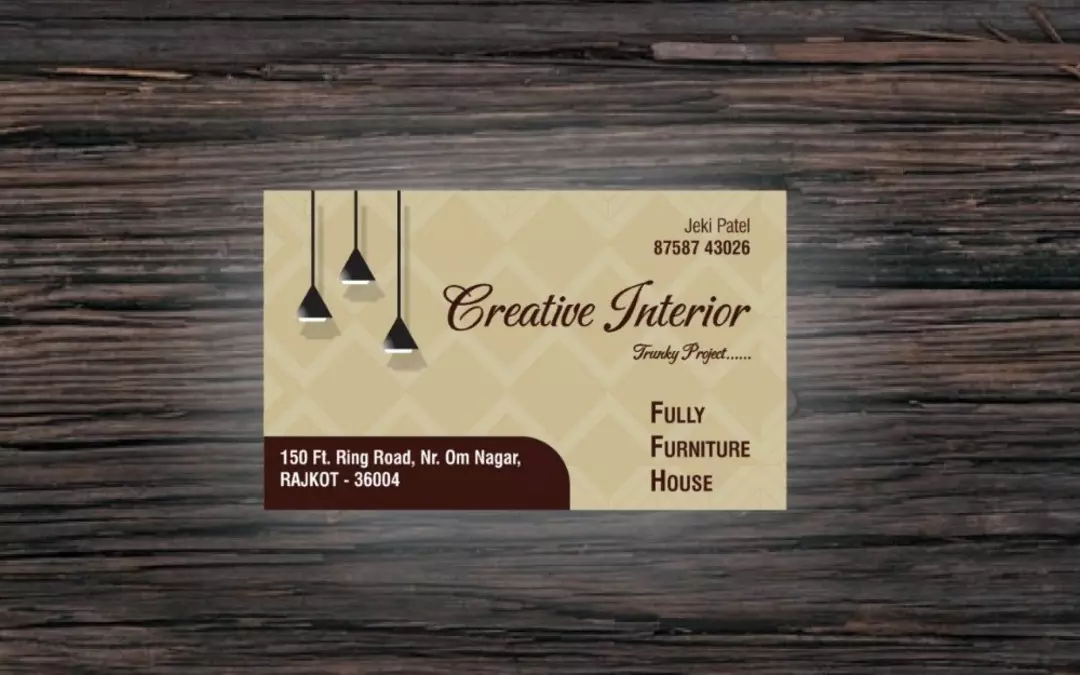 Visiting card store images of Creative interior