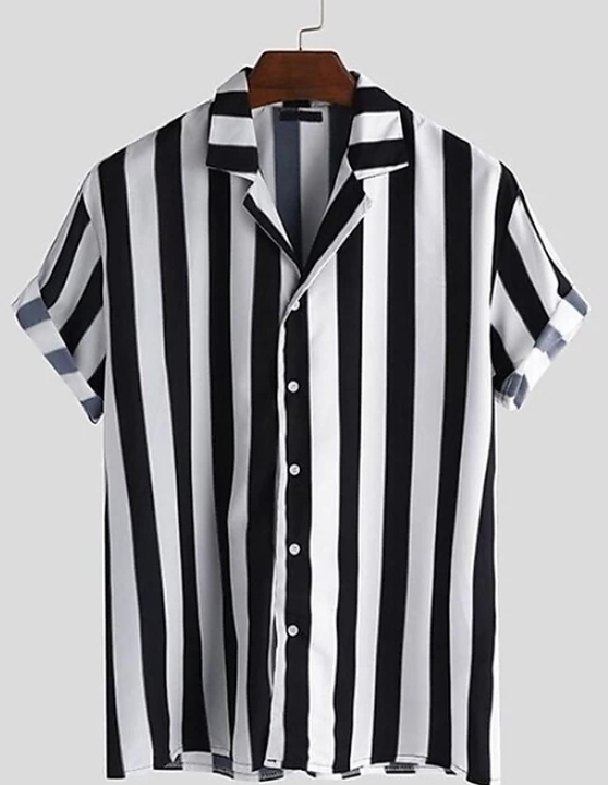 Men printed casual black & white shirt uploaded by business on 8/5/2022