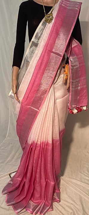 Pure linen saree uploaded by business on 11/22/2020