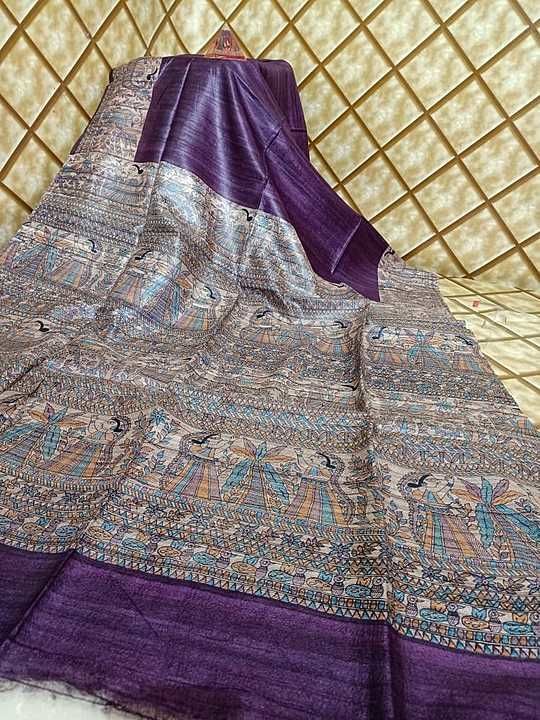 👆👆👆👆👆👆👆
Fabric - Tassar ghiccha madhubani  print saree uploaded by business on 11/22/2020