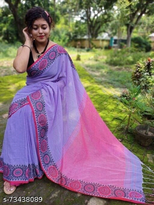 Banita pretty sarees saree Fabric Cotton blend/ cotton uploaded by Sandeep collection on 8/6/2022