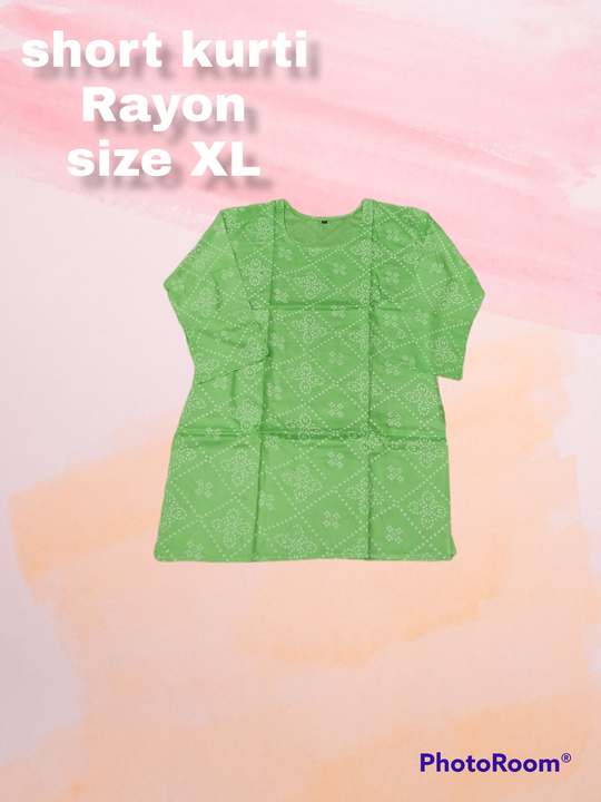 short kurti heavy Rayon 17kg size XL  uploaded by jyoti creation on 8/6/2022
