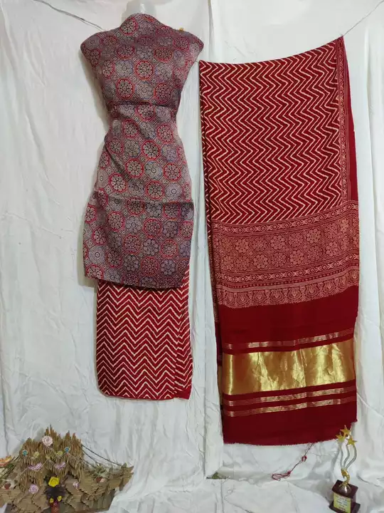 Ajarakh dress materials  uploaded by Husaina Arts on 8/6/2022