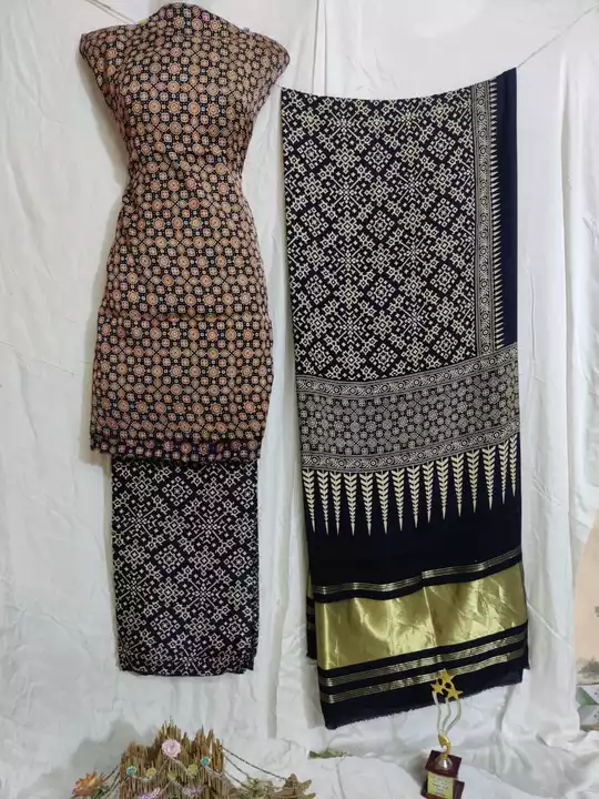 Ajarakh dress materials  uploaded by Husaina Arts on 8/6/2022