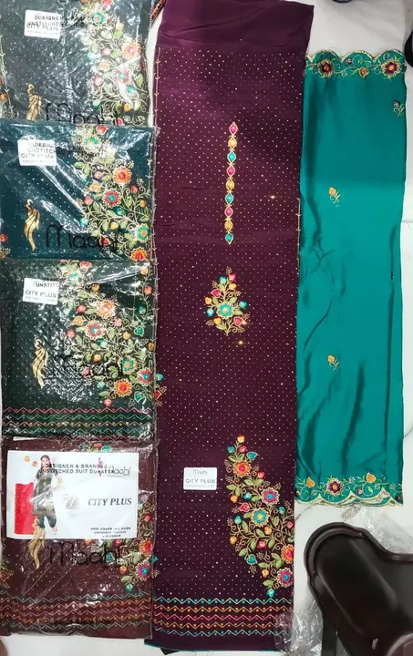 Heavy work Jaam cotton suit full Dupatta Kadhai uploaded by Aggarwal cloth hosas on 8/6/2022