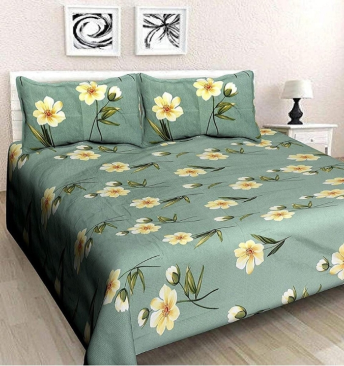 Product image with price: Rs. 299, ID: double-bedsheet-with-pillow-cover-5fd4b6c1
