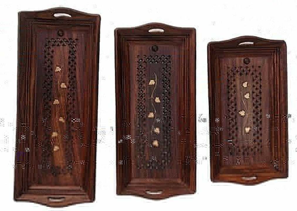 Wooden Handcrafted Tray Set uploaded by business on 11/22/2020