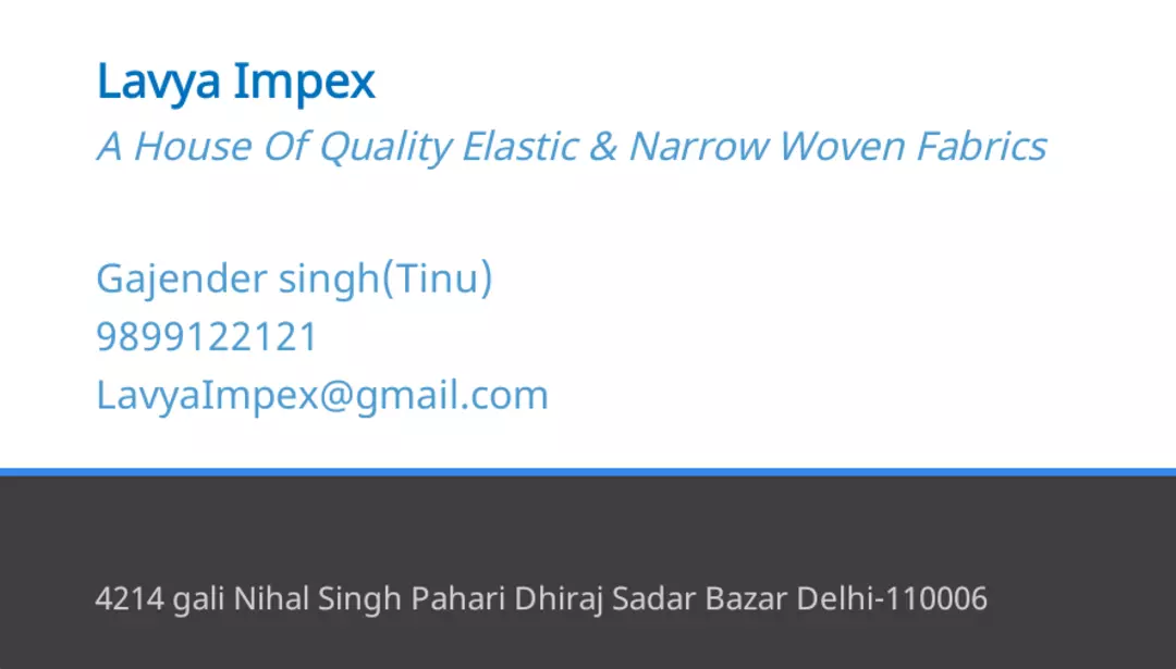 Visiting card store images of Lavay Impax