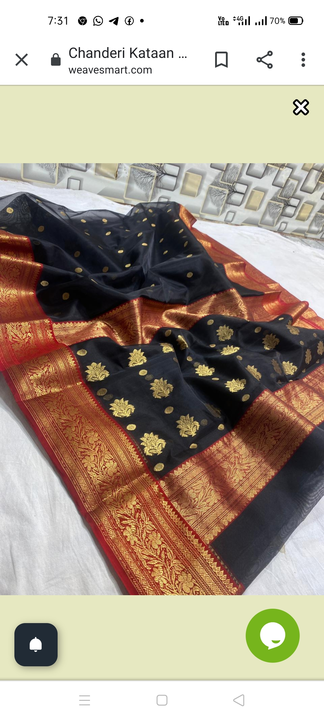 Chanderi handloom saree uploaded by Krishna Handloom collection on 8/7/2022