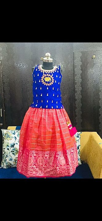 Kanchi organza lehenga with maggam work blouse uploaded by Vennelacollections on 11/22/2020