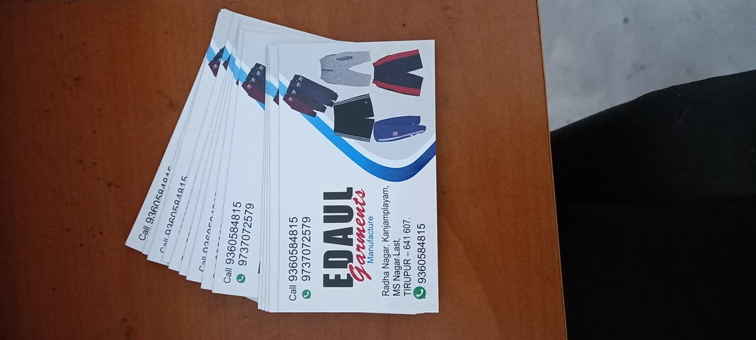 Visiting card store images of Edaul Garments manufacture