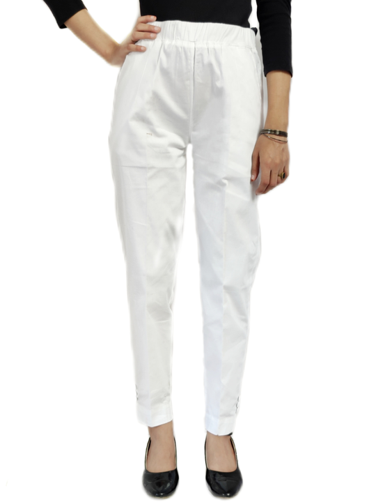 Waliya Hoseiry Trouser For women's Full Lenght Stretch Cotton Lycra For girls and Ladies clr White uploaded by business on 8/7/2022