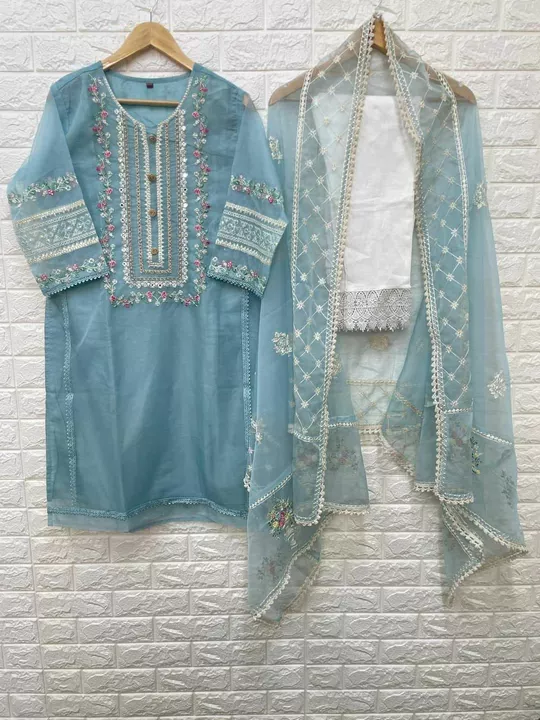 Pure Pakistani stiched suits with pant n dupatta reach out at . uploaded by business on 8/7/2022