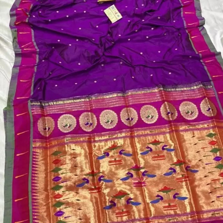 Post image Muniya border silk handloom paithani saree