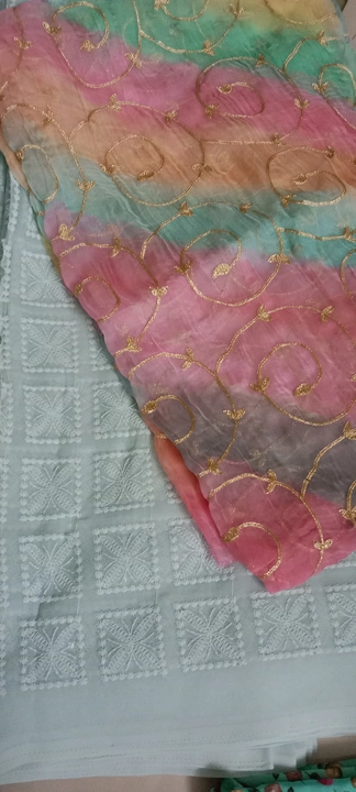 Pure Japan orna with 4 mtr work cloth  uploaded by A one handloom on 8/8/2022