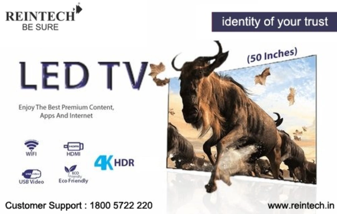 Reintech 50 inch Led tv with 2 years on-site Warranty uploaded by Reintech Electronics Pvt Ltd. on 8/8/2022