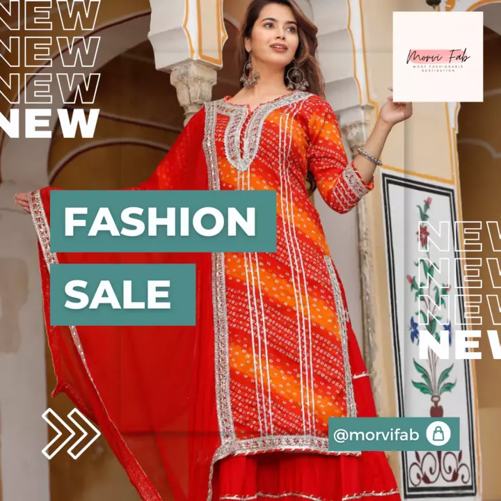 Post image Here is one more Amazing launch 

Special made to give you a traditional Rajasthani look by this Bandhej Special Kurti Set