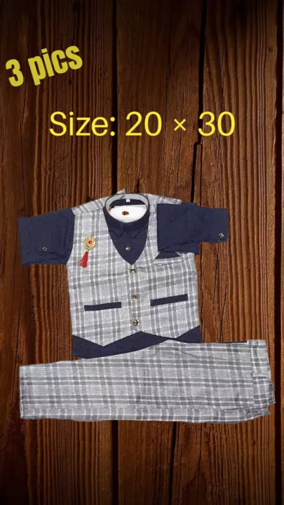 3 pics suit | kid's wear | Mahavir enterprise  uploaded by business on 8/8/2022