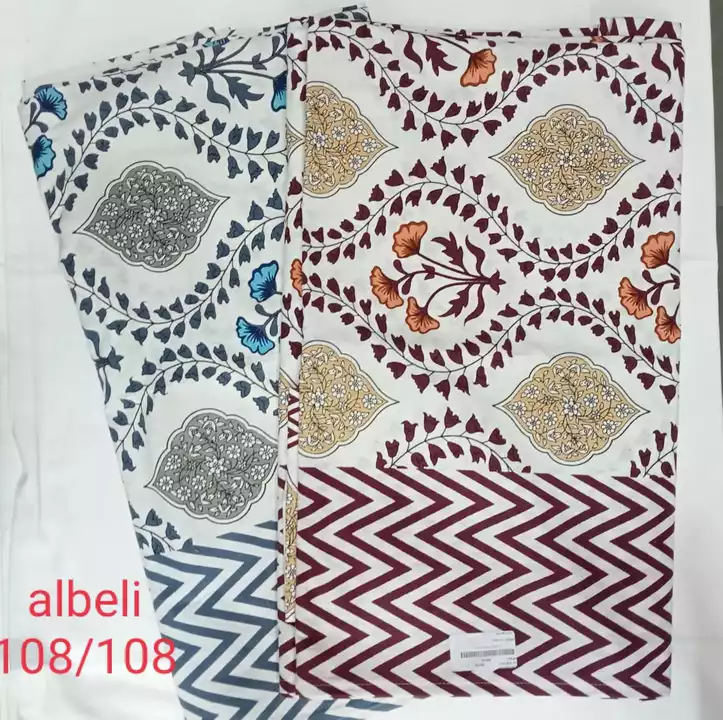 HAND BLOCK ALBALI PURE COTTON SUPER KING SIZE BEDSHEET. uploaded by BEDCOOUTURE@ on 8/8/2022