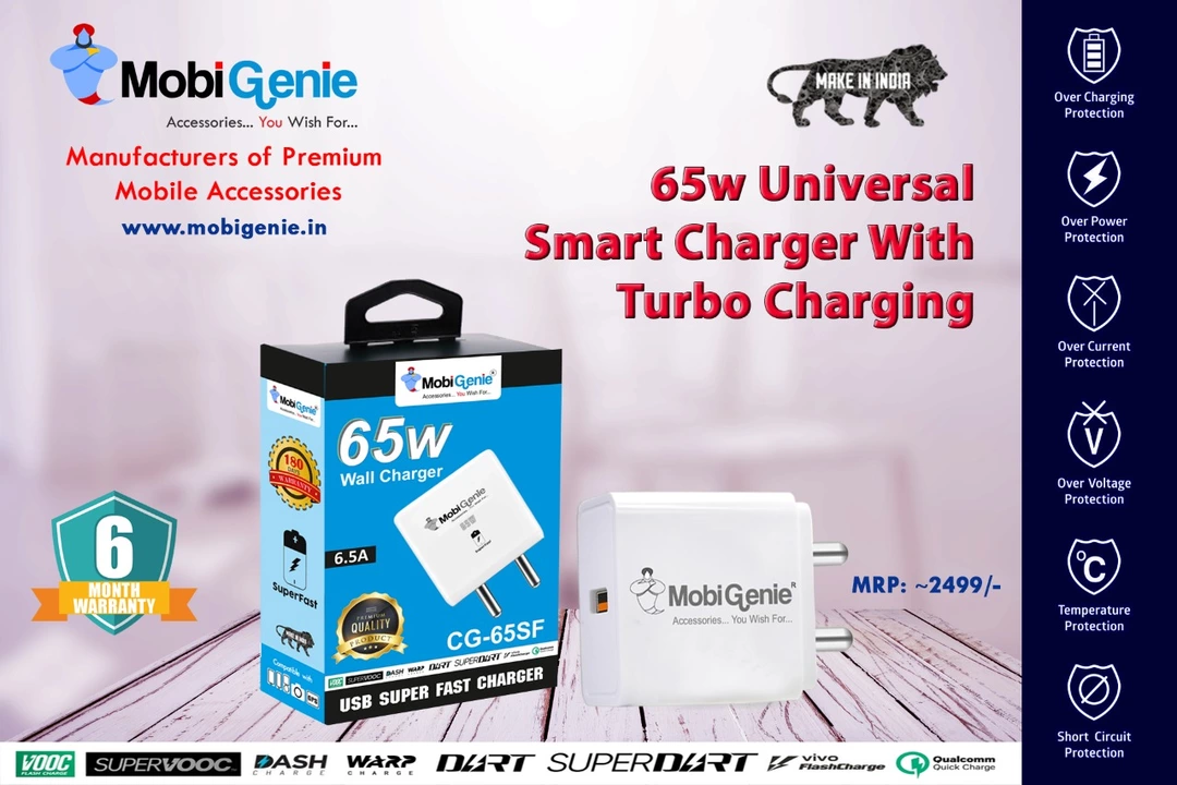 MobiGenie 65 W all in one charger with C Type Cable uploaded by MobiGenie Mobile World LLP on 8/8/2022