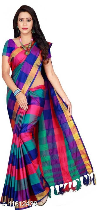 Cottan silk saree with blouse  uploaded by business on 8/8/2022