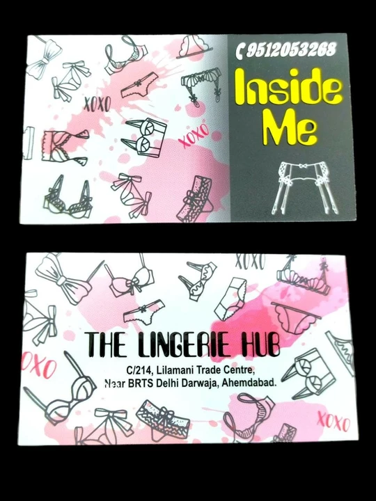 Visiting card store images of Inside Me The Lingerie Hub 