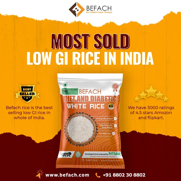 Post image Most sold Low GI Rice in India💯💯💯www.befach.com