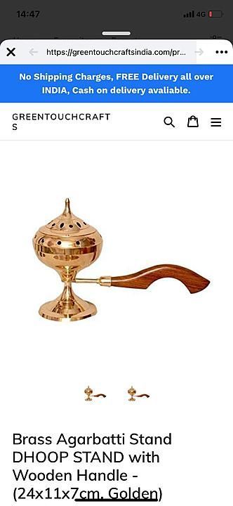 Brass dhoop stand incense stand uploaded by Greentouch crafts on 11/23/2020
