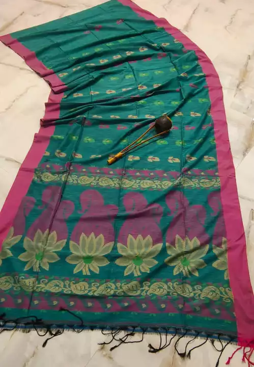 Pure Cotton Hand Work Sharee uploaded by Maa Kali Sharee Center on 8/9/2022
