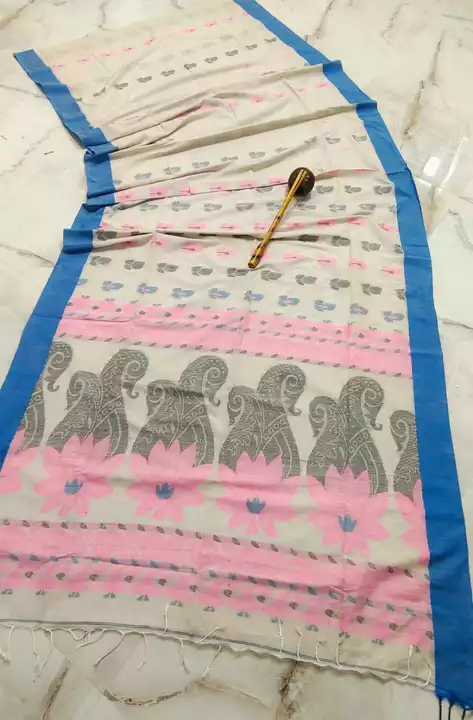 Pure Cotton Hand Work Sharee uploaded by Maa Kali Sharee Center on 8/9/2022