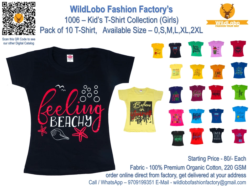 1006-Kids T-Shirt Collection (Girls) uploaded by WILDLOBO FASHION FACTORY on 8/9/2022