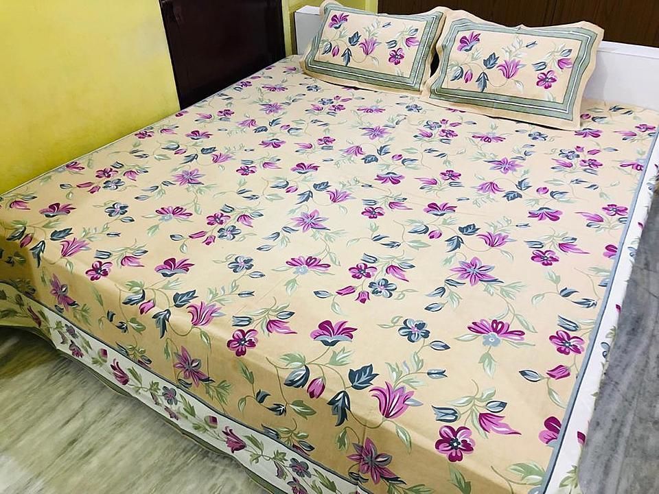 Jaipuri premium quality cotton bed sheets. King size, 100 by 108. uploaded by business on 11/23/2020