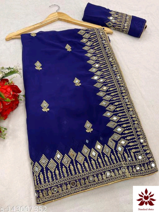 Post image Very beautiful embroider with mirror work purple sareeName: Very beautiful embroider with mirror work purple sareeSaree Fabric: Vichitra SilkBlouse: Separate Blouse PieceBlouse Fabric: Art SilkPattern: EmbroideredBlouse Pattern: SolidNet Quantity (N): SingleVery beautiful embroider with mirror work sareeSizes: Free Size (Saree Length Size: 5.5 m, Blouse Length Size: 0.8 m) 
Country of Origin: India