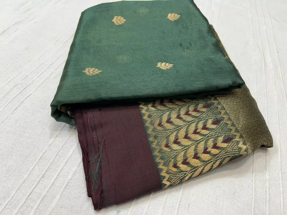 Chanderi handloom Pattu soft silk hand border saree uploaded by business on 8/10/2022
