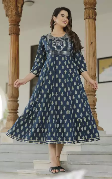Heavy Rayon Printed Anarkali Ghera  uploaded by GINNI TEXTILE on 8/10/2022