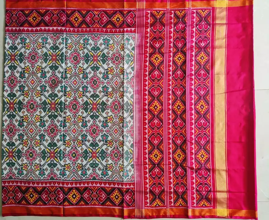 Semi ikkat patan patola saree pure silk uploaded by Harsiddhi patola art on 8/11/2022